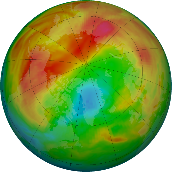 Arctic ozone map for 20 February 1986